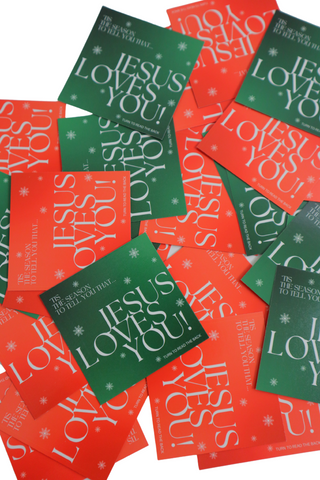 Jesus Loves You Cards XMAS EDITION (GREEN & RED)