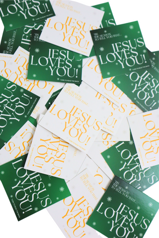 Jesus Loves You Cards XMAS EDITION (WHITE & GREEN)